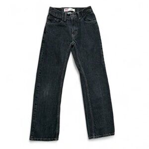 Levi's 505 Straight Black Denim Jeans - 12 Slim